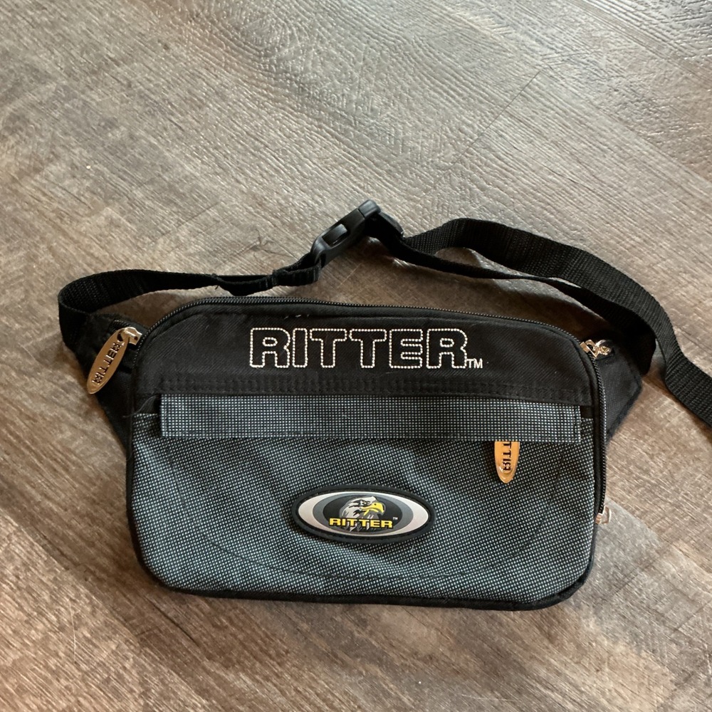 Ritter Black Grey Nylon Belt Gig‎ Bag Fanny Pack Adjustable Strap